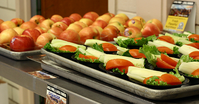 Food Day at Andrews Elementary - salad and apples